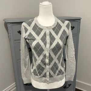 Tommy Hilfiger Gray Argyle Cardigan